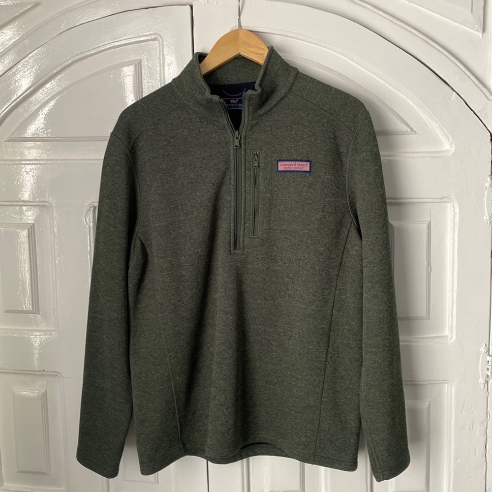 Vineyard Vines Men's Mountain Fleece 1/4 zip Sweater, Medium